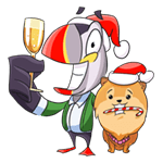 Набор стикеров АльфРЭД и Мани. Зима для Viber - фото 1