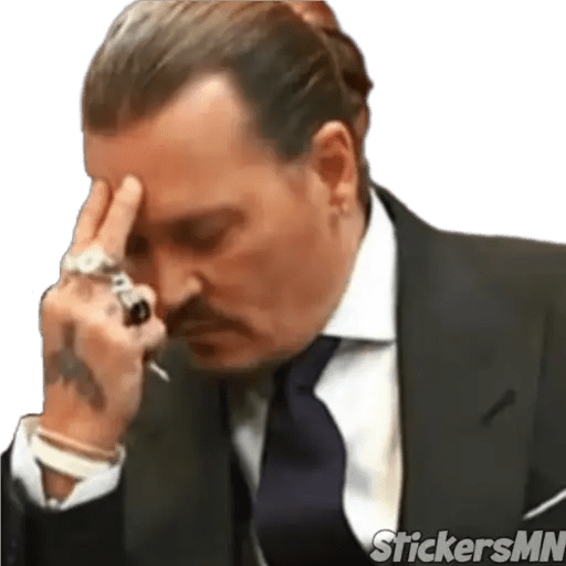 Набор стикеров Johnny Depp Vs Amber Heard для WhatsApp 23