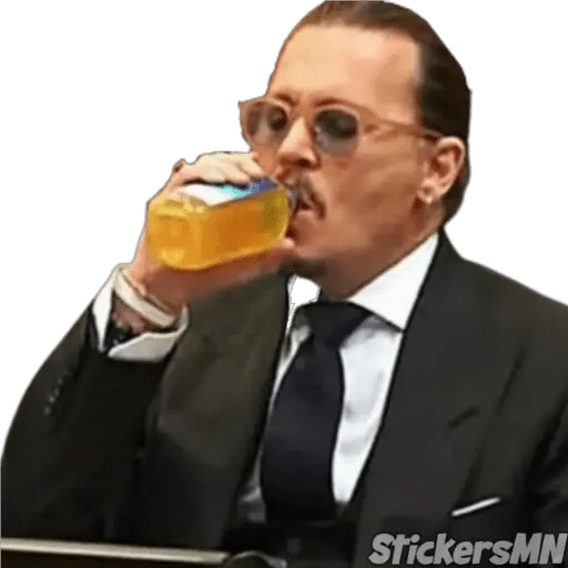 Набор стикеров Johnny Depp Vs Amber Heard для WhatsApp 24