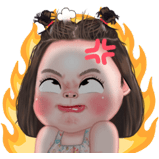 Набор стикеров Kai Cha-om So Cute (ENG) для WhatsApp 12