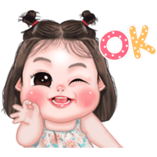 Набор стикеров Kai Cha-om So Cute (ENG) для WhatsApp 4