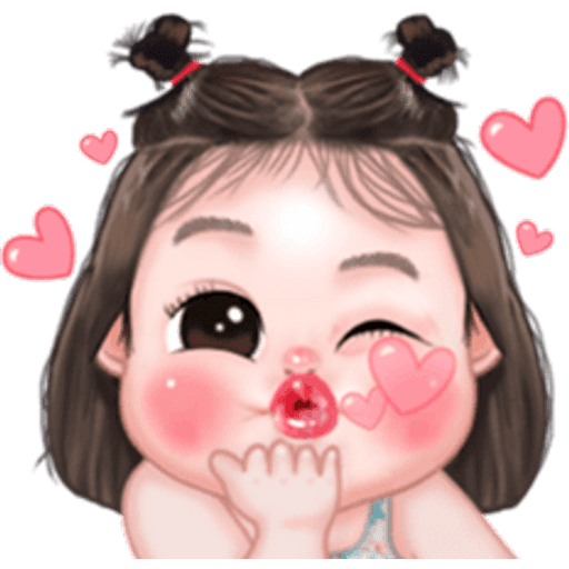 Набор стикеров Kai Cha-om So Cute (ENG) для WhatsApp 5