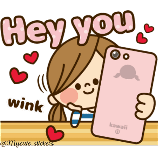Набор стикеров 💕👧🏻Kawashufu (love)👧🏻💕 для WhatsApp 1