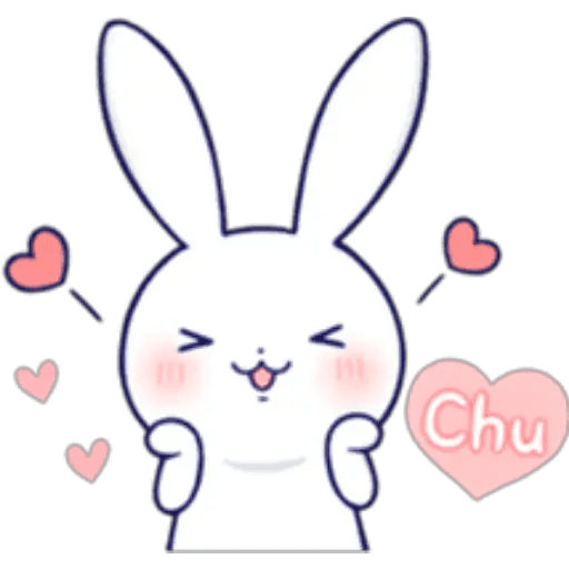 Набор стикеров Lovey Dovey Rabbit для WhatsApp 1