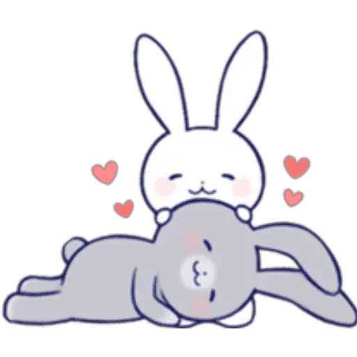 Набор стикеров Lovey Dovey Rabbit для WhatsApp 24