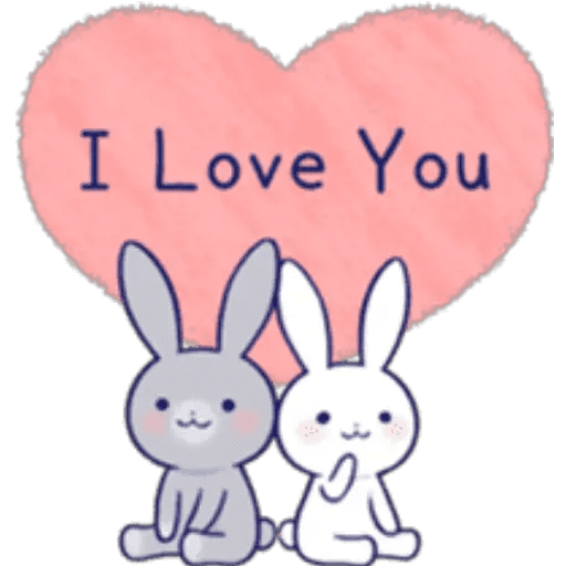 Набор стикеров Lovey Dovey Rabbit для WhatsApp 26