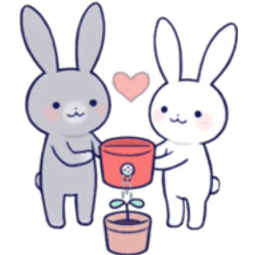 Набор стикеров Lovey Dovey Rabbit для WhatsApp 27