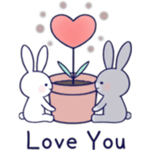 Набор стикеров Lovey Dovey Rabbit для WhatsApp 28