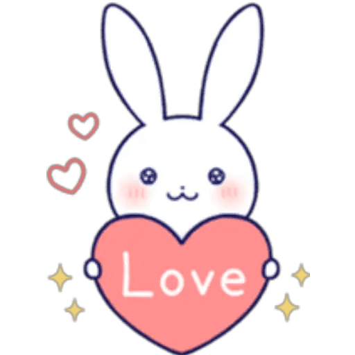 Набор стикеров Lovey Dovey Rabbit для WhatsApp 3