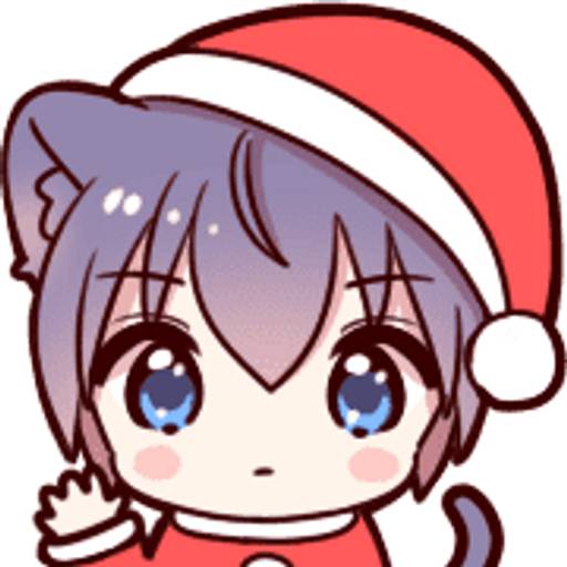 Набор стикеров 🎄Cat ear boy (Christmas)🎄byYessy для WhatsApp 1