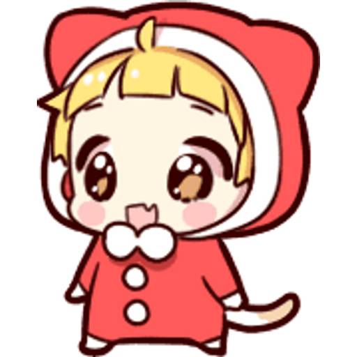 Набор стикеров 🎄Cat ear boy (Christmas)🎄byYessy для WhatsApp 15