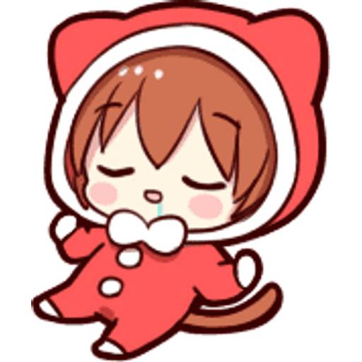 Набор стикеров 🎄Cat ear boy (Christmas)🎄byYessy для WhatsApp 16