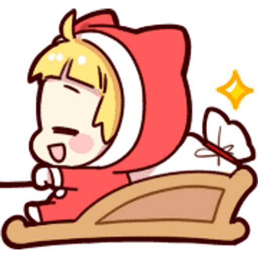 Набор стикеров 🎄Cat ear boy (Christmas)🎄byYessy для WhatsApp 18