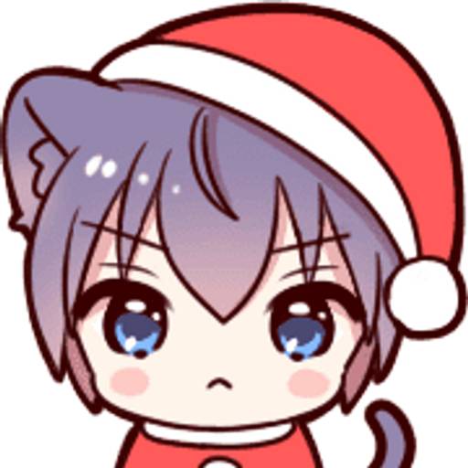 Набор стикеров 🎄Cat ear boy (Christmas)🎄byYessy для WhatsApp 2