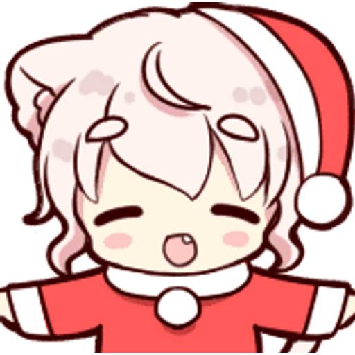 Набор стикеров 🎄Cat ear boy (Christmas)🎄byYessy для WhatsApp 25