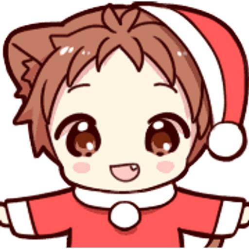 Набор стикеров 🎄Cat ear boy (Christmas)🎄byYessy для WhatsApp 26