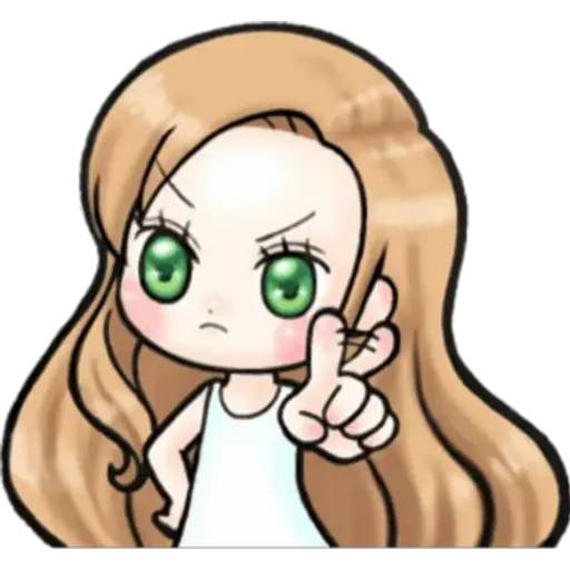 Набор стикеров cute girl для WhatsApp 1