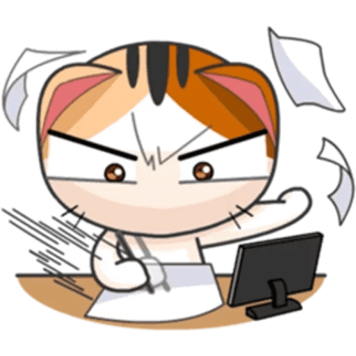 Набор стикеров Japanese kitten для WhatsApp 24