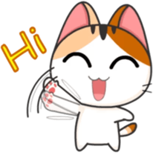 Набор стикеров Japanese kitten для WhatsApp 30