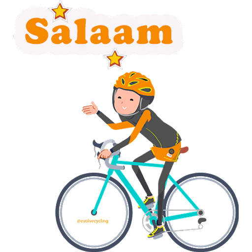 Набор стикеров Muslim Hijab Women Cycling для WhatsApp 16