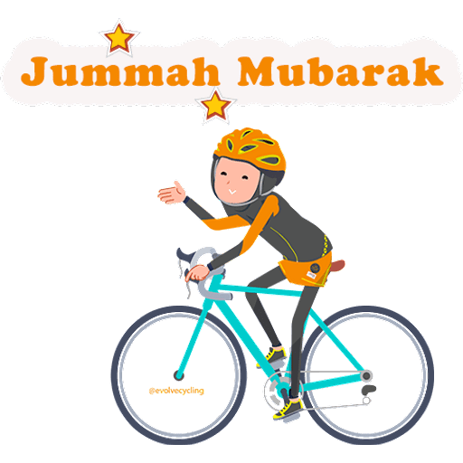 Набор стикеров Muslim Hijab Women Cycling для WhatsApp 18