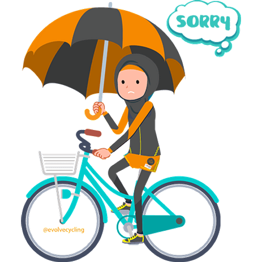 Набор стикеров Muslim Hijab Women Cycling для WhatsApp 19