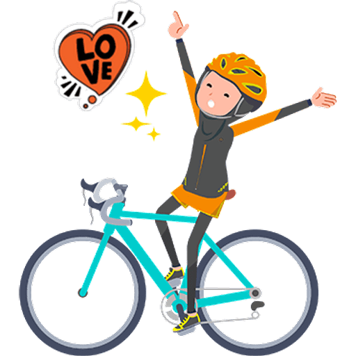 Набор стикеров Muslim Hijab Women Cycling для WhatsApp 22