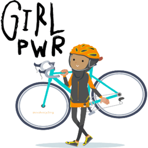 Набор стикеров Muslim Hijab Women Cycling для WhatsApp 3