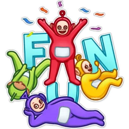 Набор стикеров 💜💚ᴛᴇʟᴇᴛᴜʙʙɪᴇs❤️💛 для WhatsApp 10