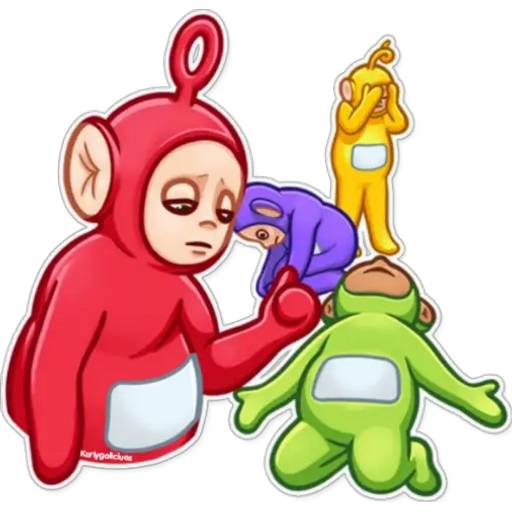 Набор стикеров 💜💚ᴛᴇʟᴇᴛᴜʙʙɪᴇs❤️💛 для WhatsApp 14