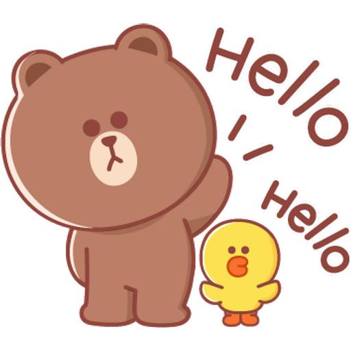 Набор стикеров BROWN & FRIENDS Happy Pastel Colors 1 для WhatsApp 1