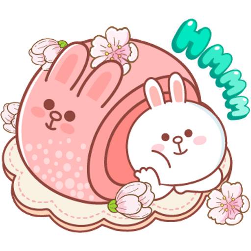 Набор стикеров BROWN & FRIENDS Pastel Food-ENG 2 для WhatsApp 1