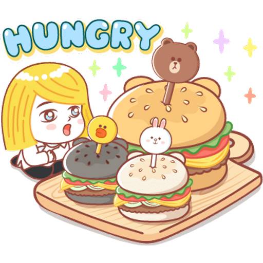 Набор стикеров BROWN & FRIENDS Pastel Food-ENG 2 для WhatsApp 13