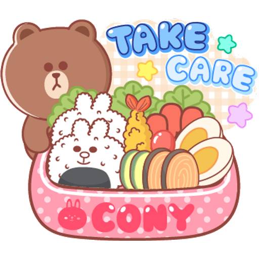 Набор стикеров BROWN & FRIENDS Pastel Food-ENG 2 для WhatsApp 15