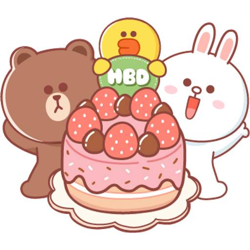 Набор стикеров BROWN & FRIENDS Pastel Food-ENG 2 для WhatsApp 18