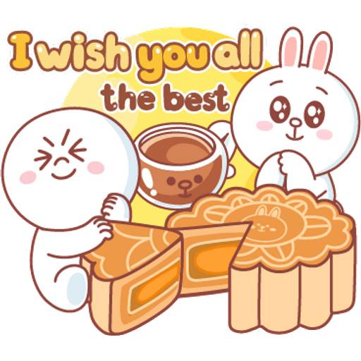 Набор стикеров BROWN & FRIENDS Pastel Food-ENG 2 для WhatsApp 19