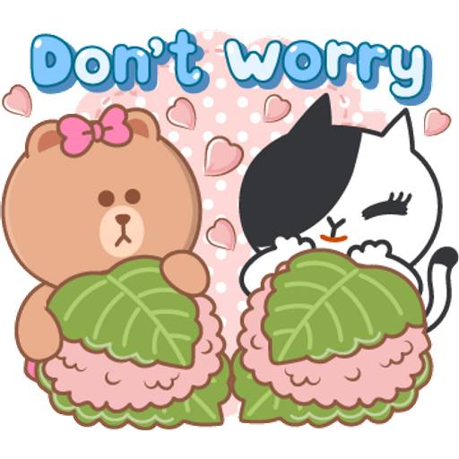 Набор стикеров BROWN & FRIENDS Pastel Food-ENG 2 для WhatsApp 2