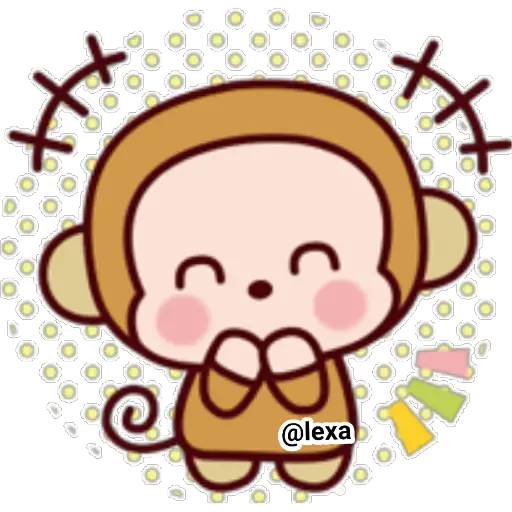 Набор стикеров 🐒Cute Monkey 🐵 для WhatsApp 1