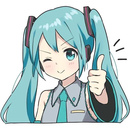 Набор стикеров Hatsune Miku 1 для WhatsApp 1