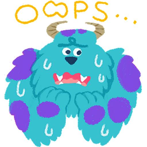 Набор стикеров 【英文】溫馨柔情♪怪獸電力公司 1 для WhatsApp 13