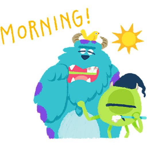 Набор стикеров 【英文】溫馨柔情♪怪獸電力公司 1 для WhatsApp 15