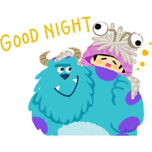 Набор стикеров 【英文】溫馨柔情♪怪獸電力公司 1 для WhatsApp 16