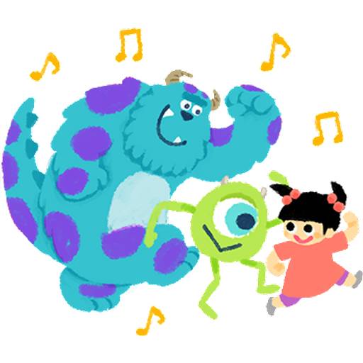 Набор стикеров 【英文】溫馨柔情♪怪獸電力公司 1 для WhatsApp 18