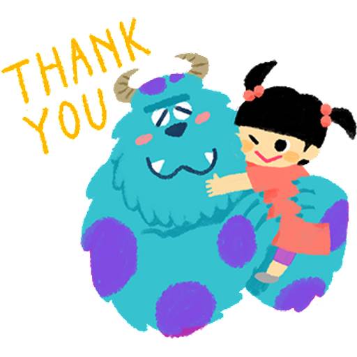 Набор стикеров 【英文】溫馨柔情♪怪獸電力公司 1 для WhatsApp 2