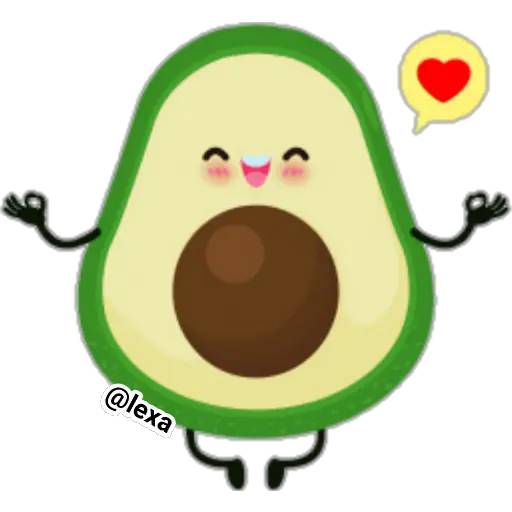 Набор стикеров 🧘Avocado Yoga🥑 для WhatsApp 24