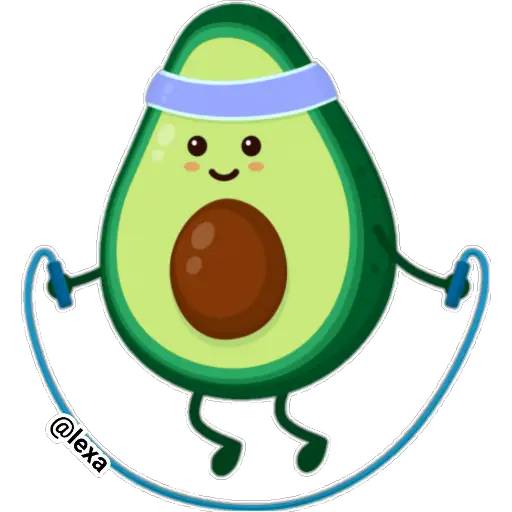 Набор стикеров 🧘Avocado Yoga🥑 для WhatsApp 28