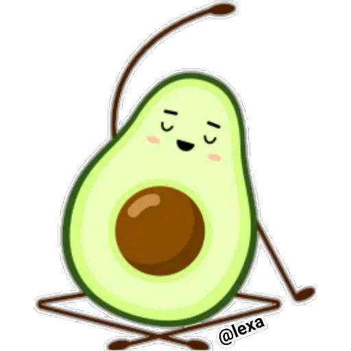 Набор стикеров 🧘Avocado Yoga🥑 для WhatsApp 3