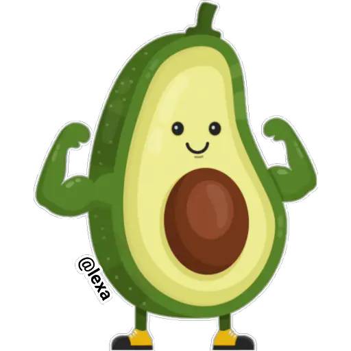 Набор стикеров 🧘Avocado Yoga🥑 для WhatsApp 30