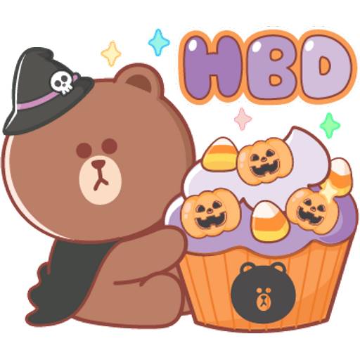 Набор стикеров BROWN & FRIENDS Halloween (English) 2 для WhatsApp 17