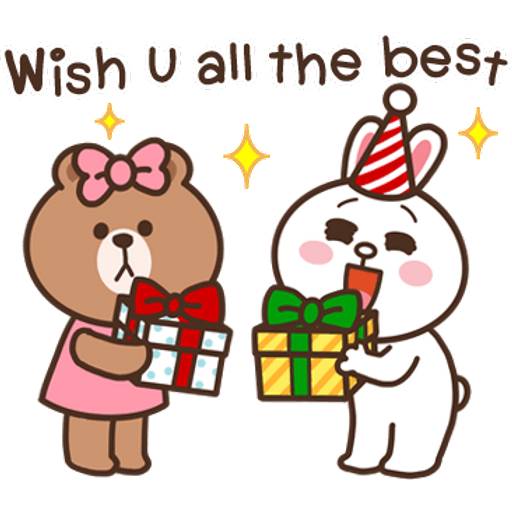 Набор стикеров BROWN & FRIENDS happy winter (EN) 1 для WhatsApp 10